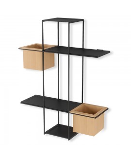 Полка-органайзер с 2 кашпо Umbra Cubist Multi Shelf Black (1013878-427)